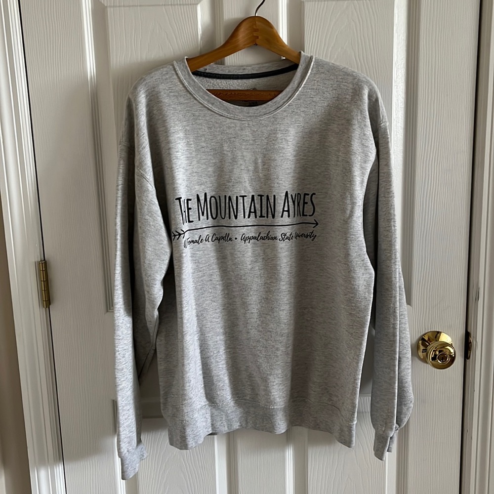 Appalachian State The Mountain Ayres Acapella Group Grey Crew Neck Size Large